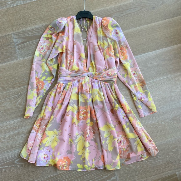 Ronny Kobo Alyson Floral Chiffon Dress Size Small - Picture 7 of 9